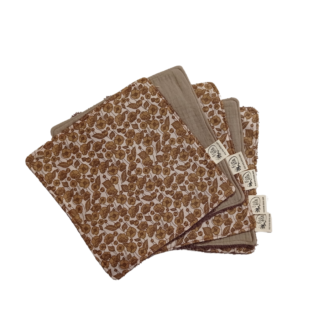Eco Era wipes - Flower brown - sand