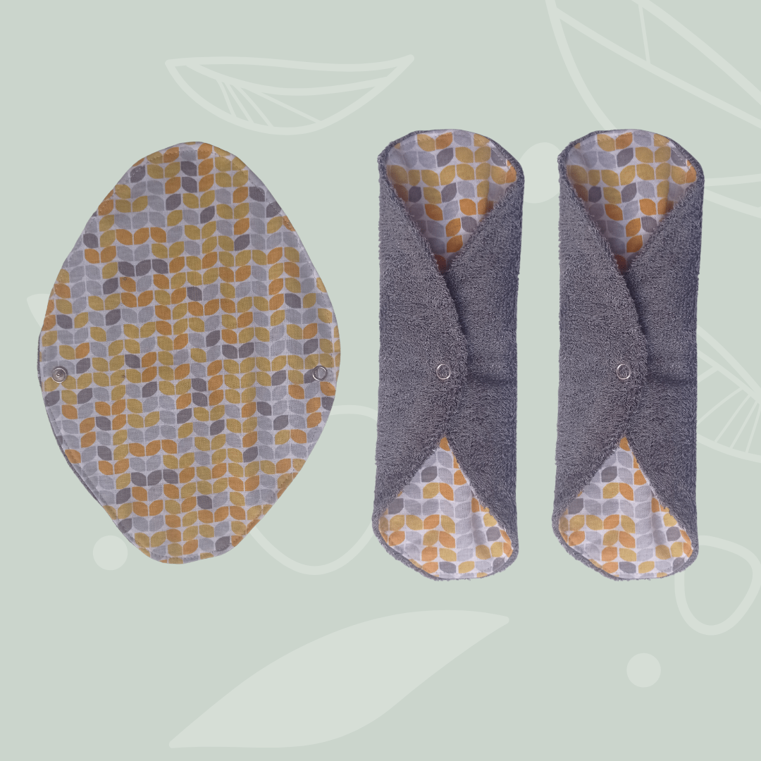 Washable sanitary napkin leaf ocher