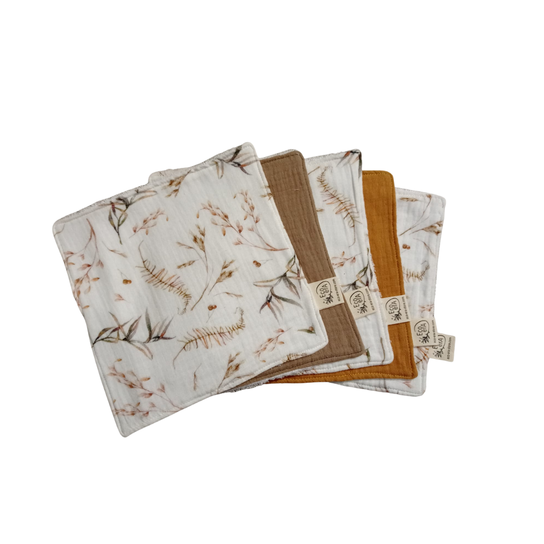Eco Era wipes - Twigs white - sand camel