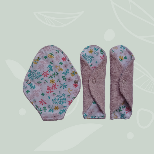 Washable panty liners tanga pink flower