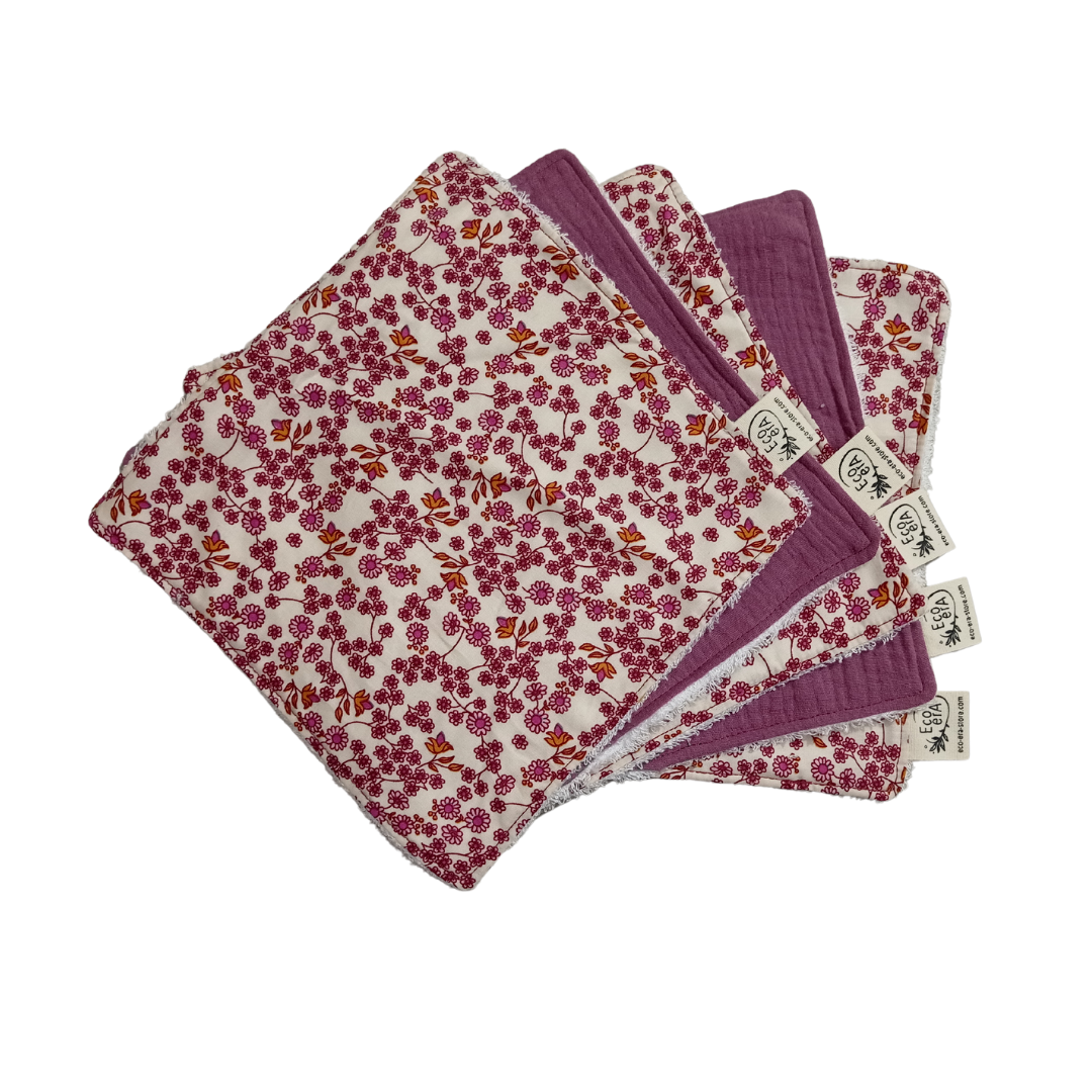 Eco Era wipes - Flower pink - eggplant