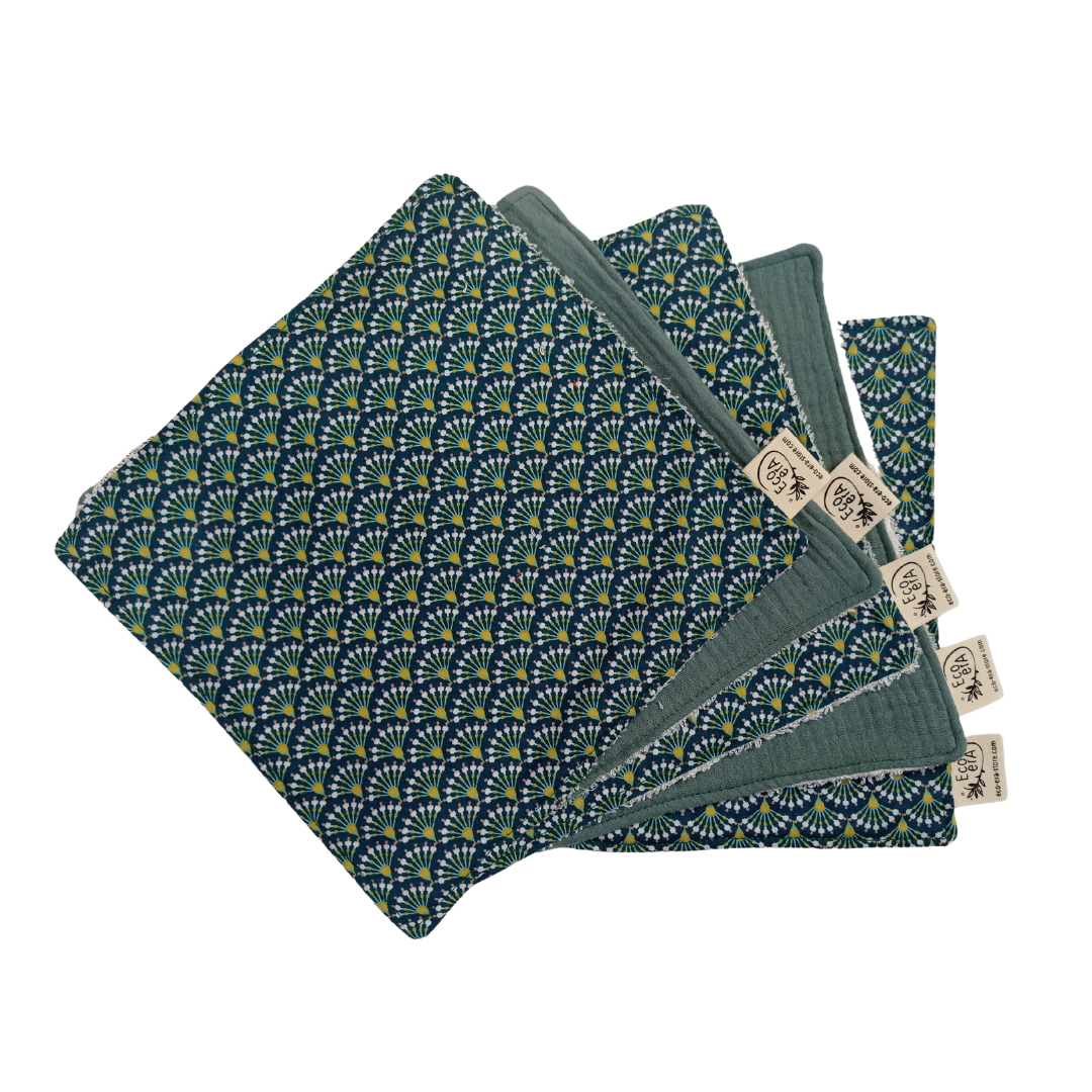 Eco Era wipes - Peacock green