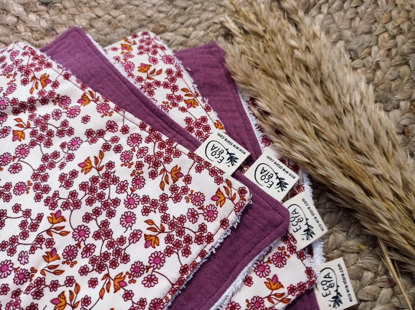 Eco Era wipes - Flower pink - eggplant