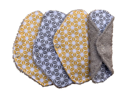 Washable panty liners xs string flower gray