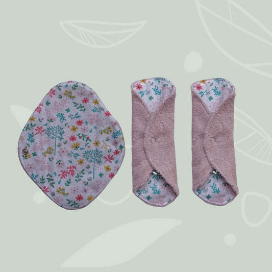 Washable panty liners pink flower
