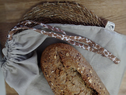 Bread bag from linen and organic cotton